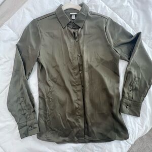 a new day Olive Green Women's Button Down Shirt